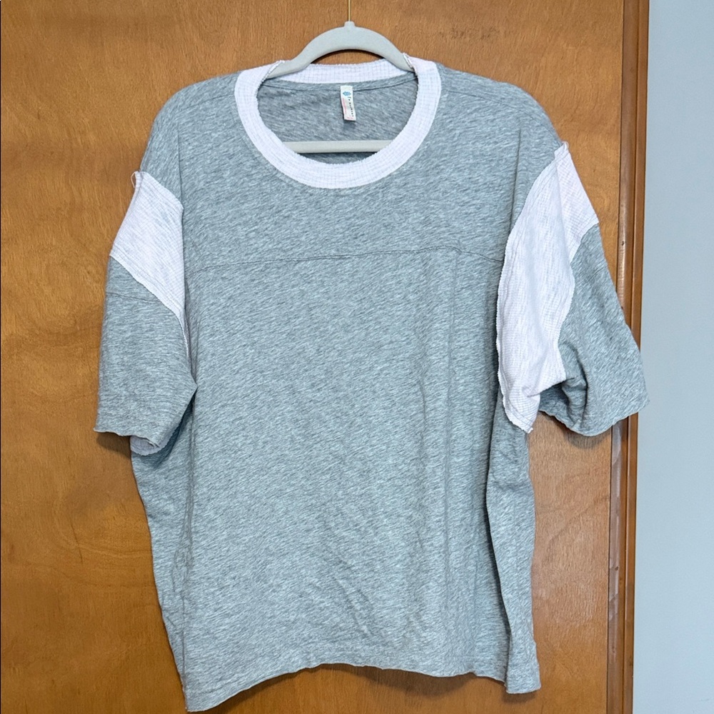 Free People Movement Gray and light pink Shirt